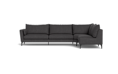 Symfoni 2018 sofa med open end - Vila stof - Dark Grey