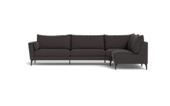 Symfoni 2018 sofa med open end - Bloq stof - Antracite