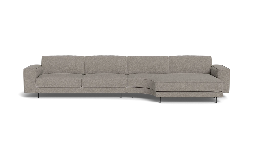 Samba Day sofa med rund chaiselong og Pedro arm - Makalu stof - steel