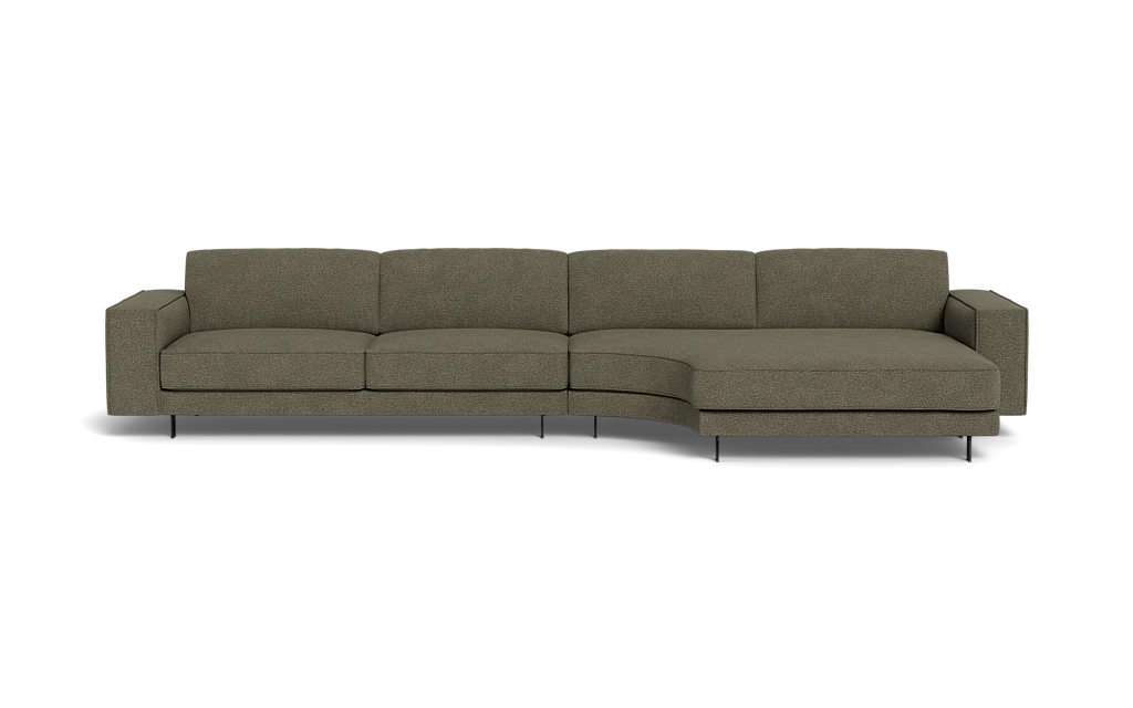 Samba Day sofa med rund chaiselong og Pedro arm - Mito stof - 26 hunter