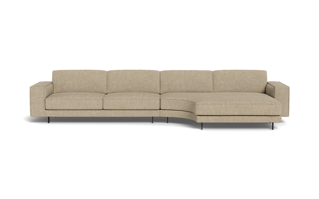 Samba Day sofa med rund chaiselong og Pedro arm - Makalu stof - Taupe