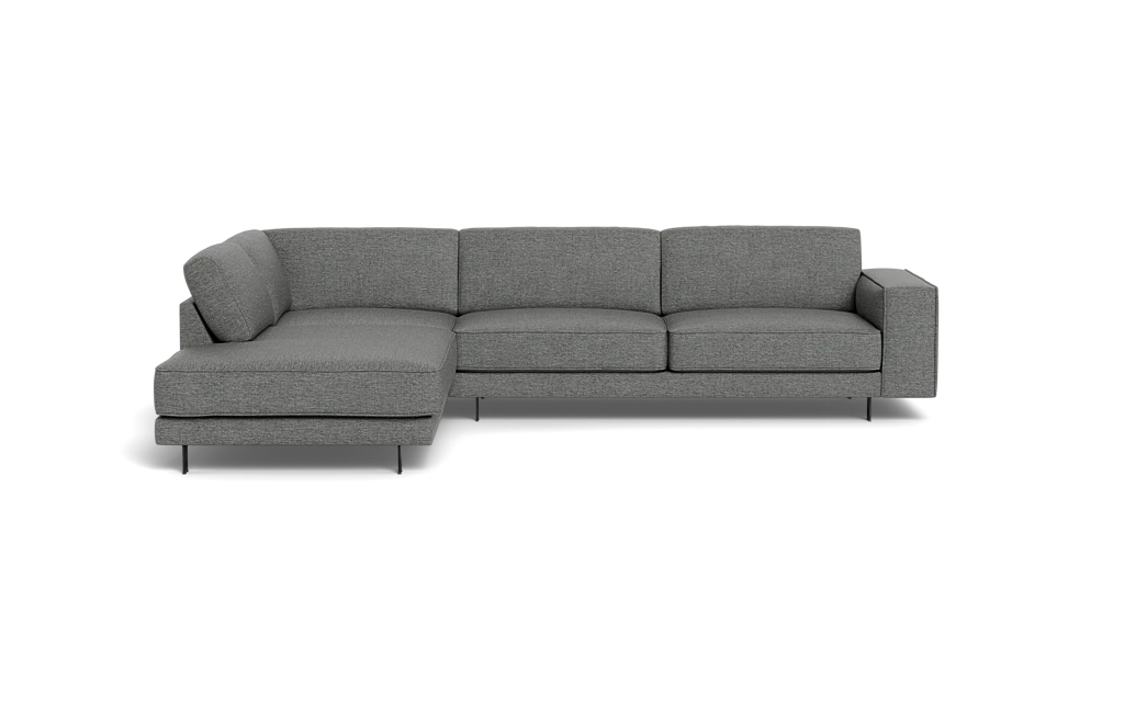 Samba Day sofa med open end med Rio arm - Cortina stof - 72 light grey