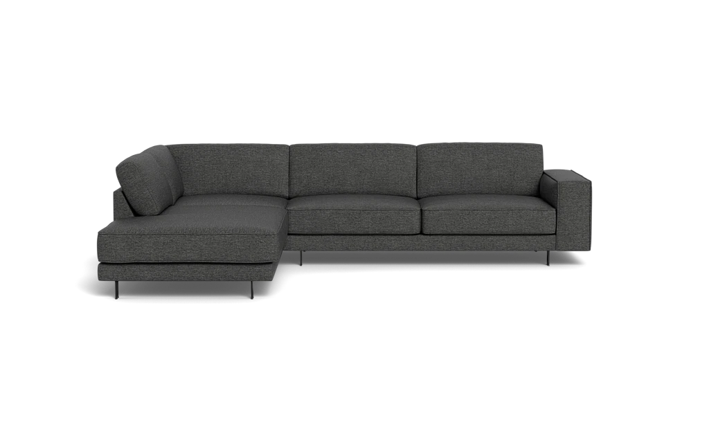 Samba Day sofa med open end med Rio arm - Cortina stof - 77 grey