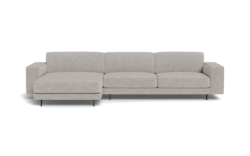 Samba Day sofa med chaiselong med Pedro arm - Mito stof - 72 ash grey