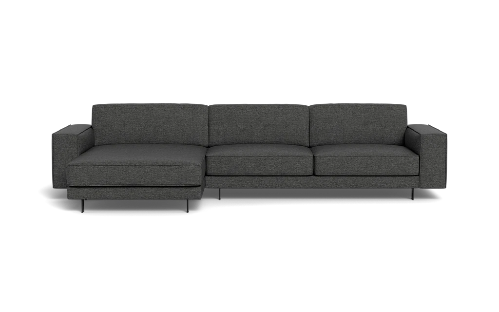 Samba Day sofa med chaiselong med Pedro arm - Cortina stof - 77 grey