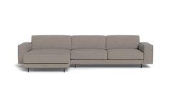 Samba Day sofa med chaiselong med Pedro arm - Makalu stof - steel