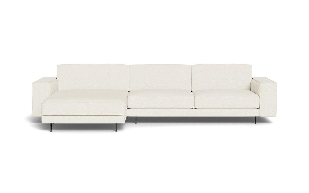 Samba Day sofa med chaiselong med Pedro arm - Makalu stof - ivory