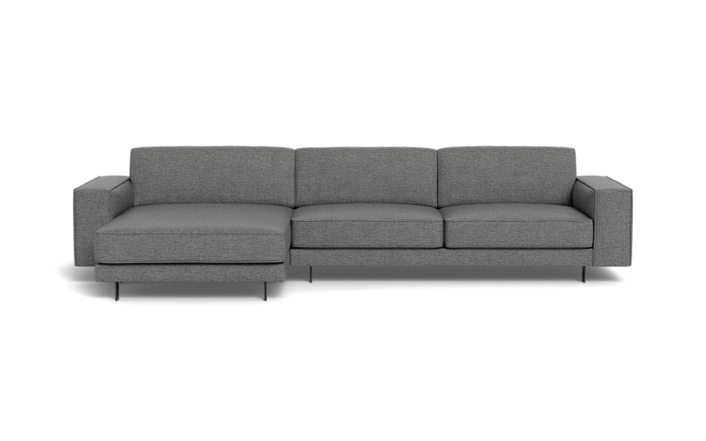 Samba Day sofa med chaiselong med Pedro arm - Cortina stof - 72 light grey