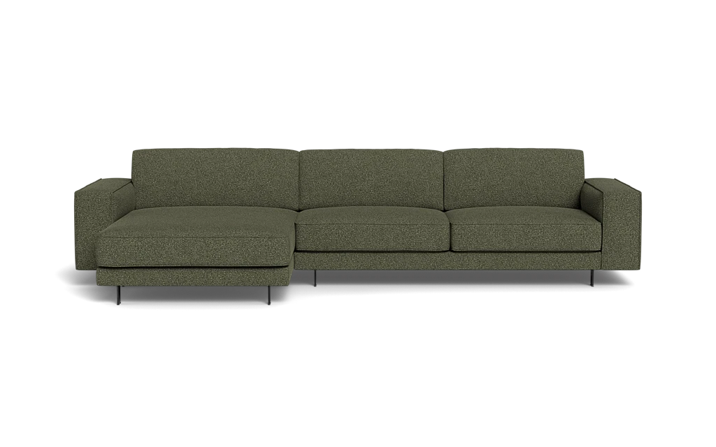 Samba Day sofa med chaiselong med Pedro arm - Makalu stof - forest