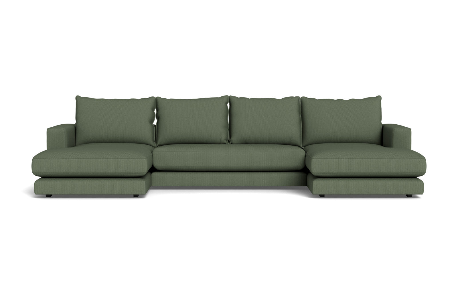 Cozy sofa med chaiselonger - Fjord stof - Grøn, Højrevendt