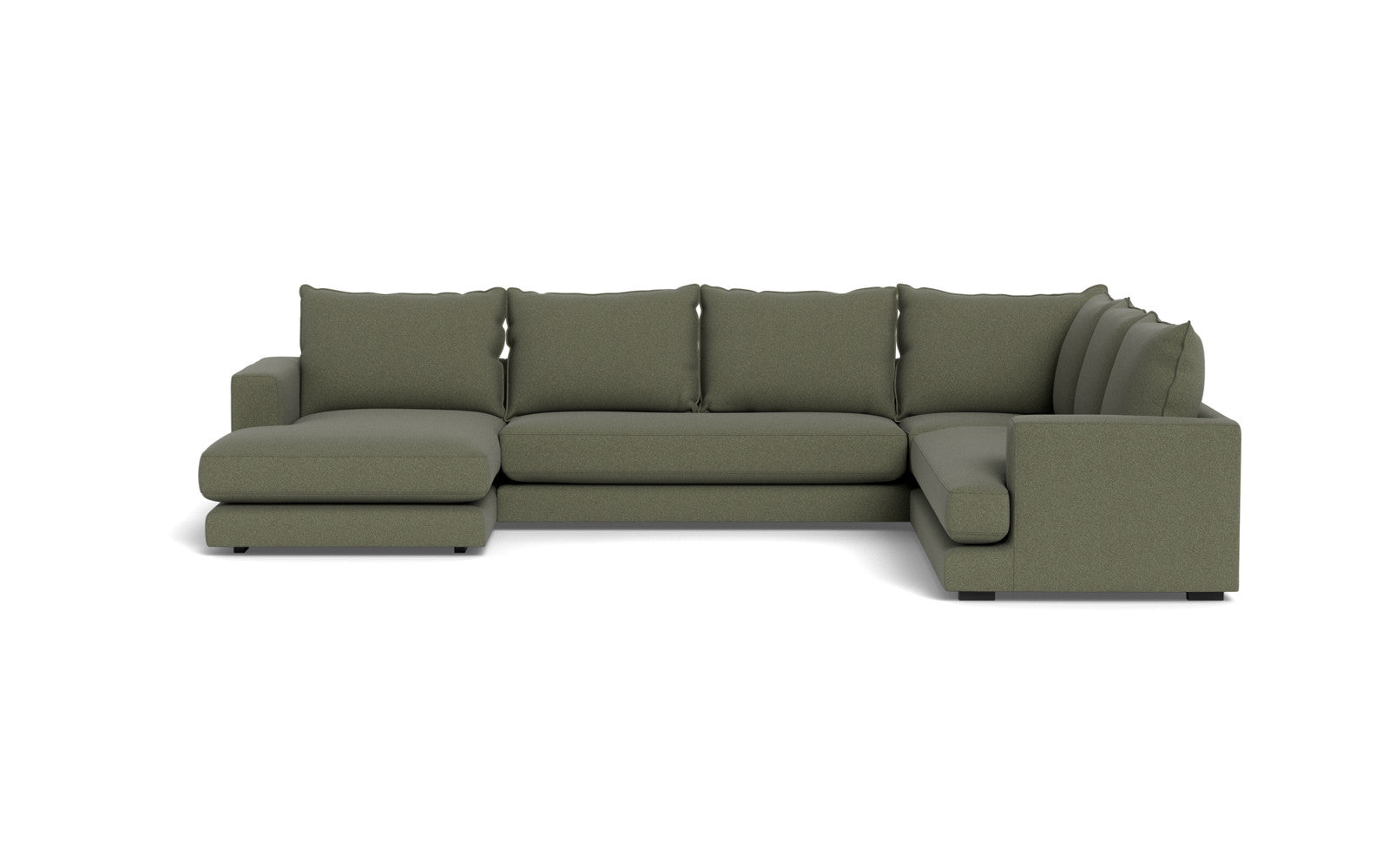 Cozy hjørnesofa med chaiselong - Austin stof - 13 grøn, Højrevendt