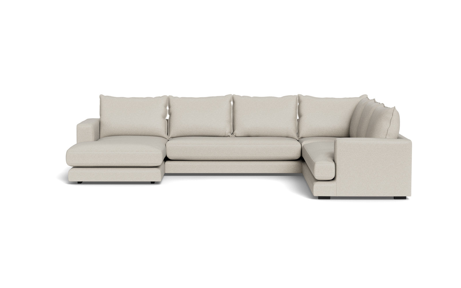 Cozy hjørnesofa med chaiselong - Positano stof - 83 grå, Højrevendt