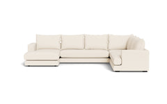 Cozy hjørnesofa med chaiselong - Positano stof - 02 råhvid, Højrevendt