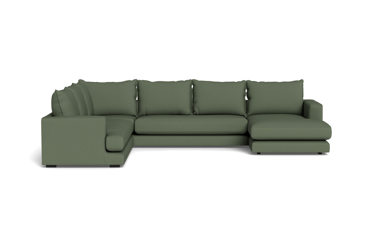 Cozy hjørnesofa med chaiselong - Fjord stof - Grøn, Venstrevendt