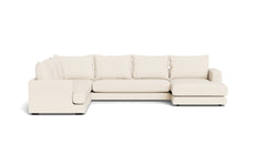 Cozy hjørnesofa med chaiselong - Positano stof - 02 råhvid, Venstrevendt