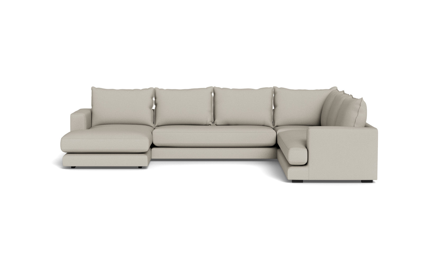 Cozy hjørnesofa med chaiselong - Fjord stof - natur, Højrevendt