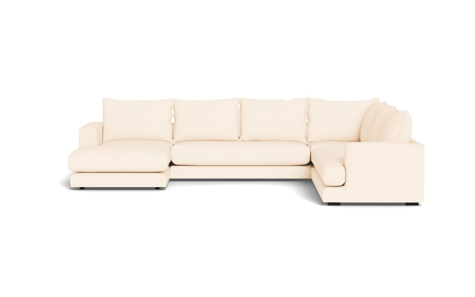 Cozy hjørnesofa med chaiselong - Fjord stof - Sand, Højrevendt