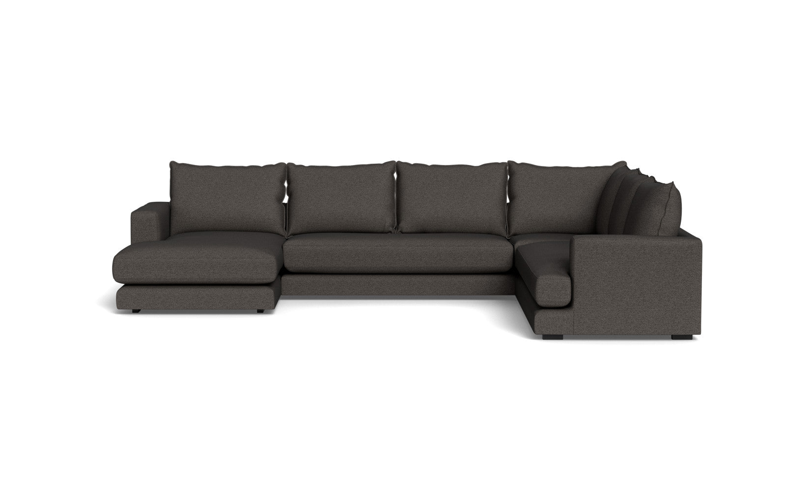 Cozy hjørnesofa med chaiselong - Positano stof - 95 antracit, Højrevendt