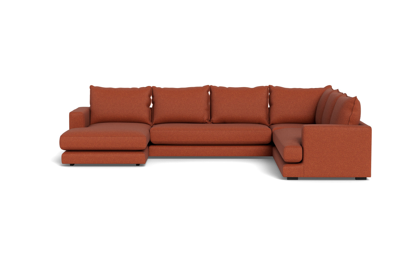 Cozy hjørnesofa med chaiselong - Bjorn stof - rust, Højrevendt