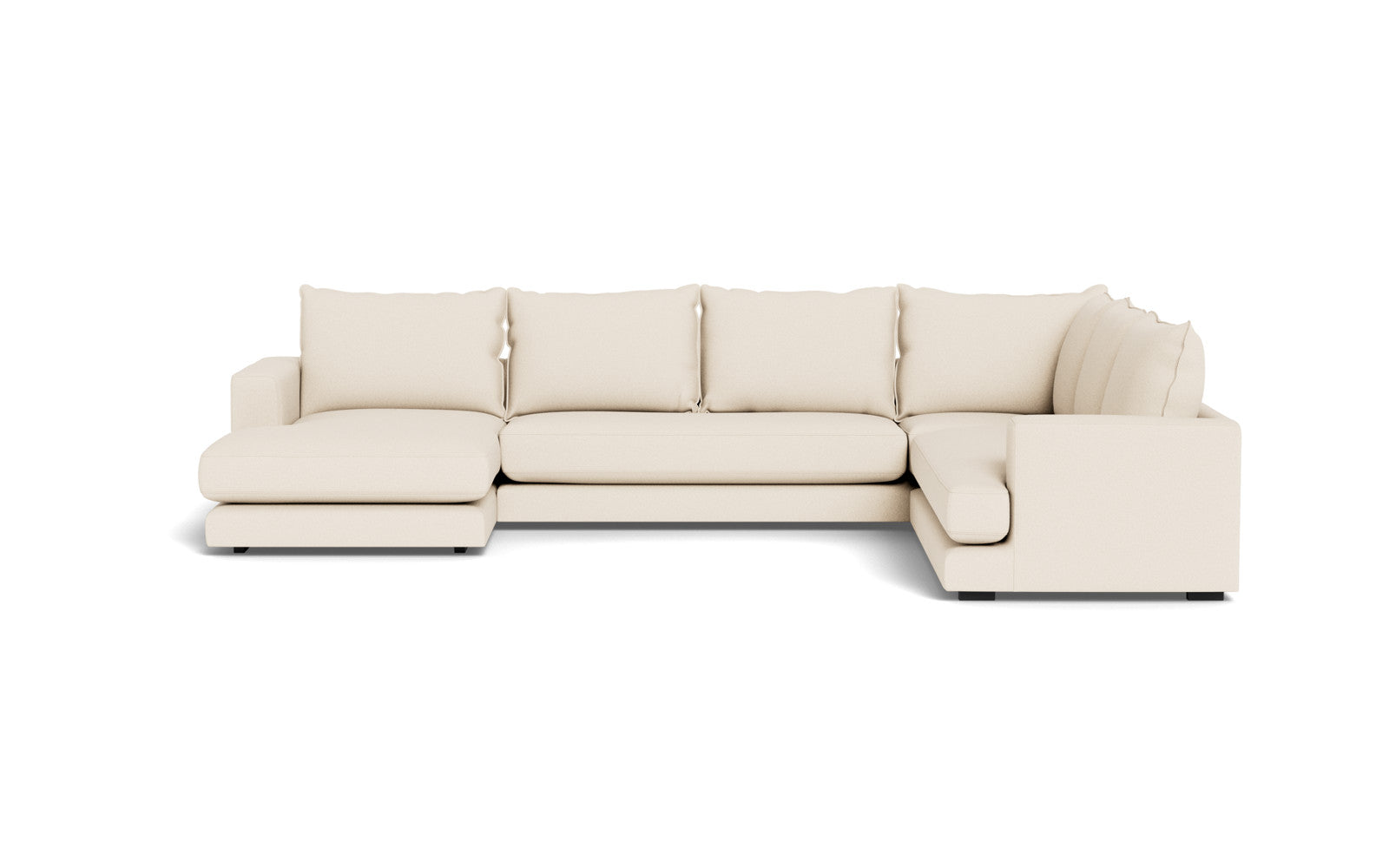 Cozy hjørnesofa med chaiselong - Austin stof - 01 hvid, Højrevendt