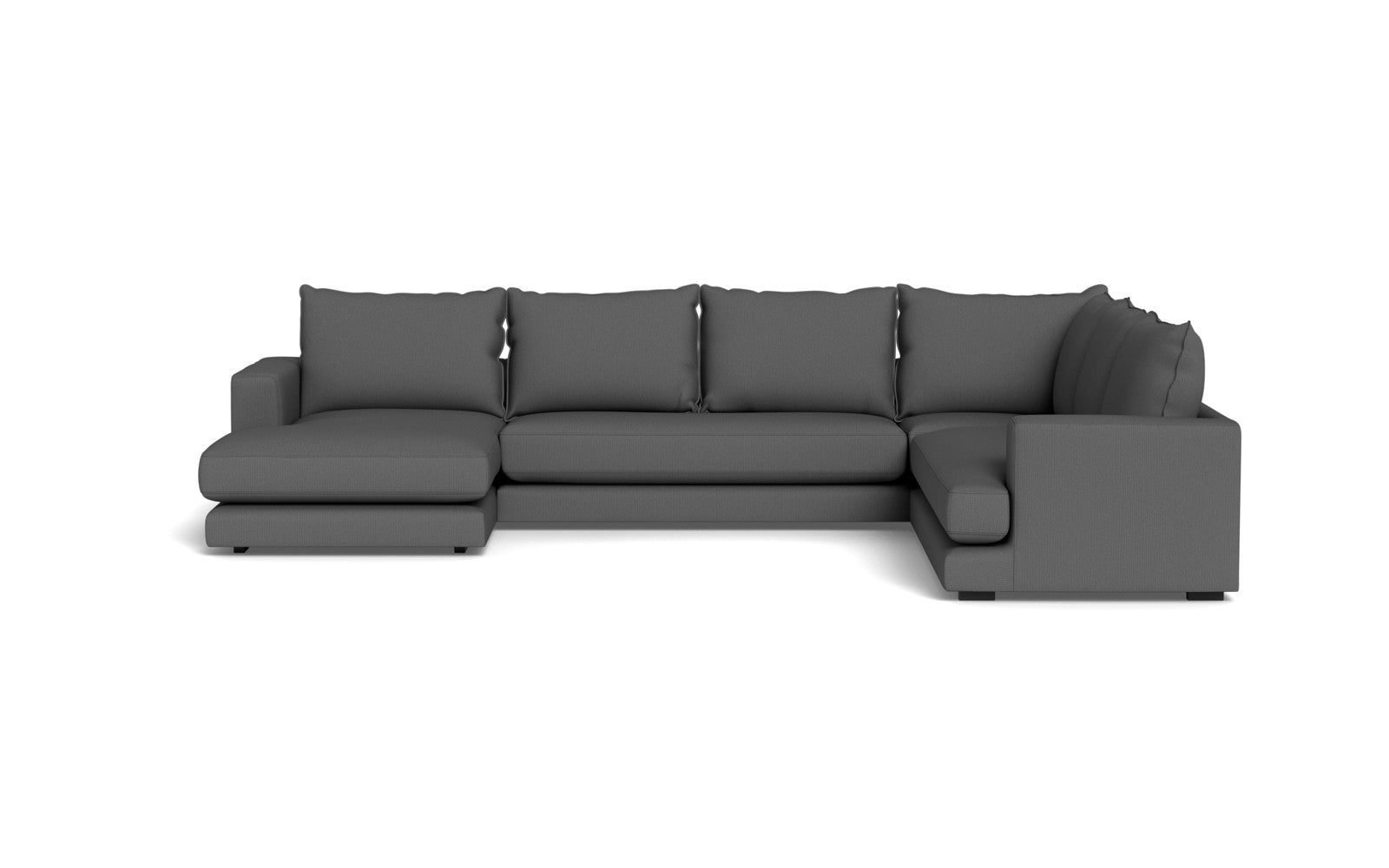 Cozy hjørnesofa med chaiselong - Fjord stof - Grå, Højrevendt