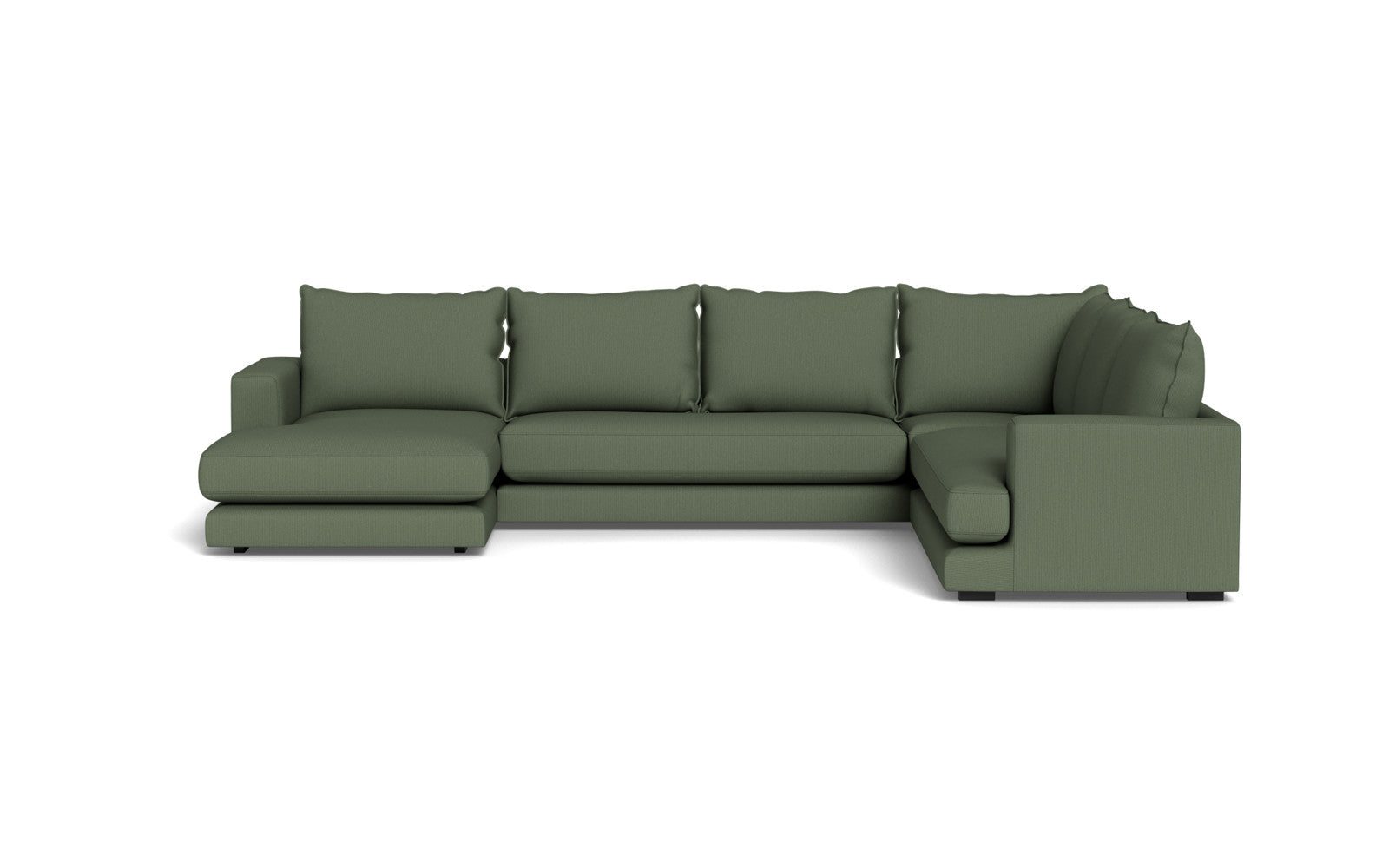 Cozy hjørnesofa med chaiselong - Fjord stof - Grøn, Højrevendt