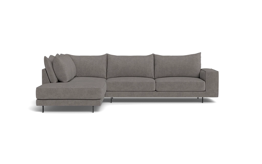 Samba Double Day sofa med open end Pedro arm - Mito stof - 79 antracite