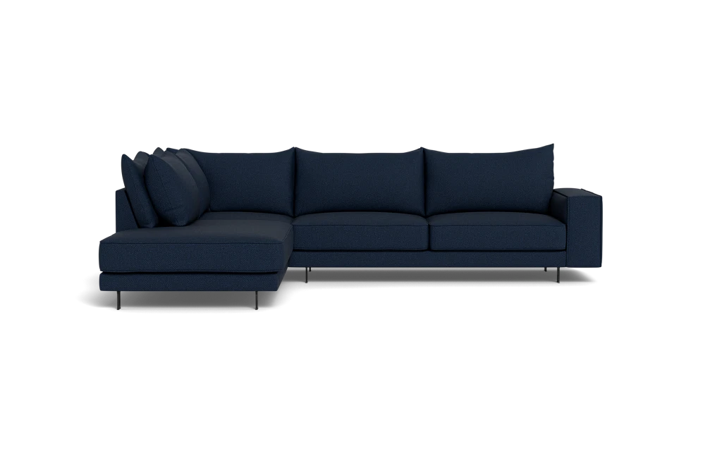 Samba Double Day sofa med open end Pedro arm - Salento stof - 48 dark blue