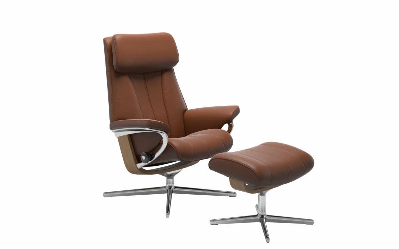 Stressless® Paul lænestol og fodskammel med Cross stel