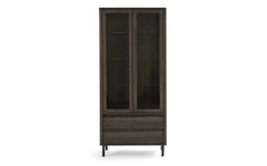 Ella vitrineskab med skuffer, massiv ask