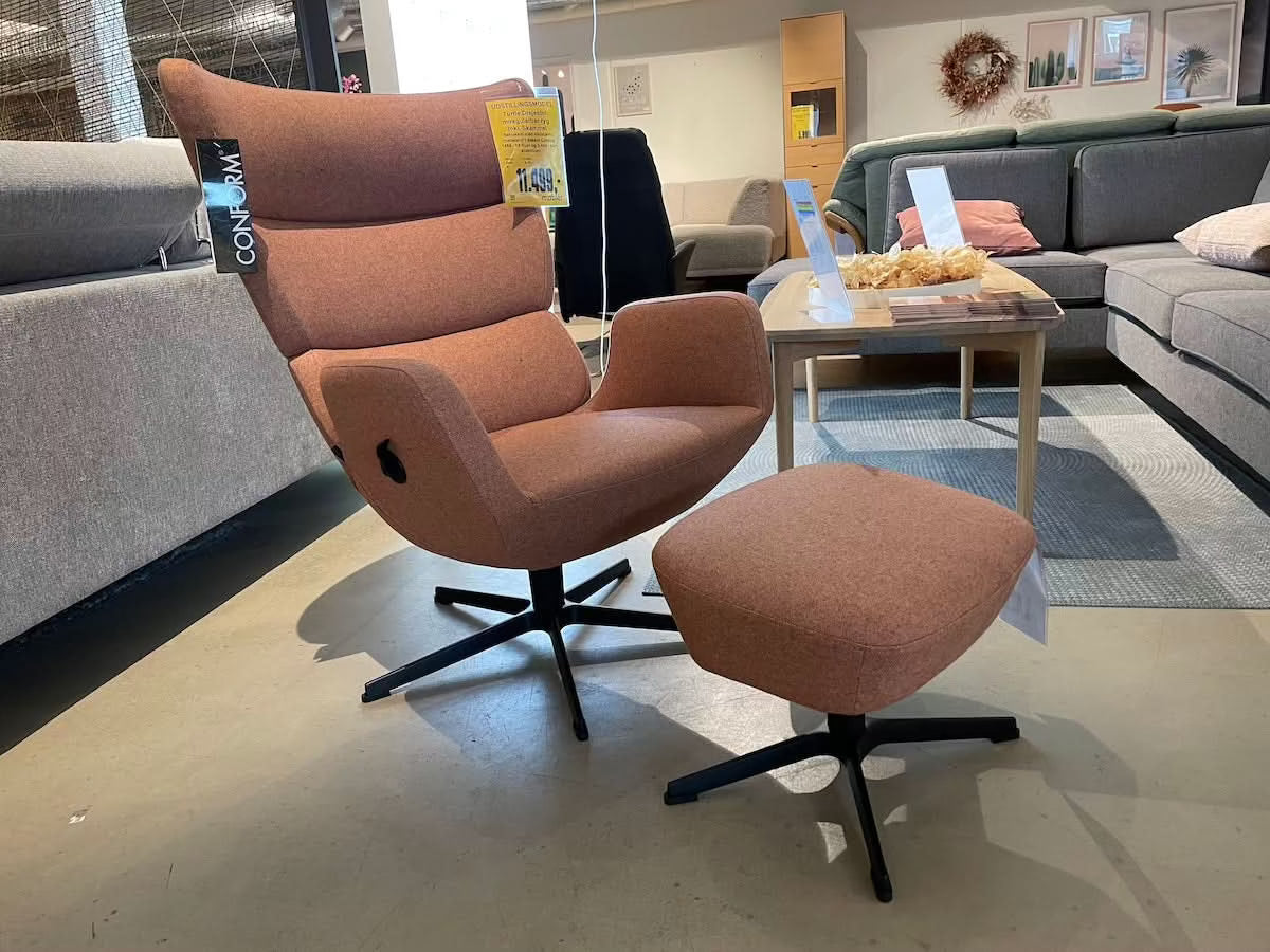 Turtle stol & skammel - Udstillingsmodel