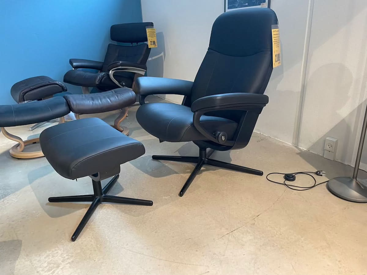 Stressless Garda stol & skammel - Udstillingsmodel