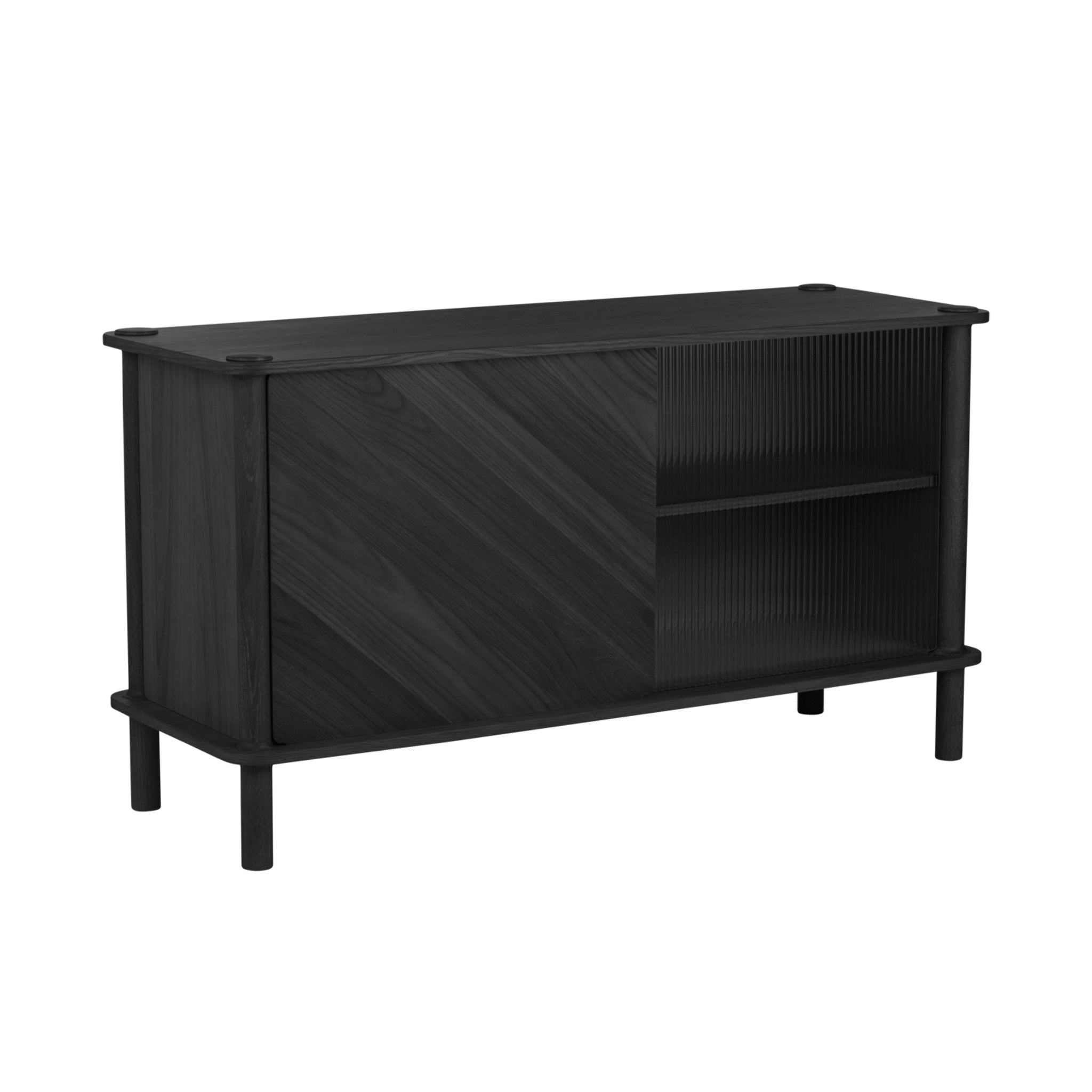 Umage Italic skab - Black Oak / Wood/Glass