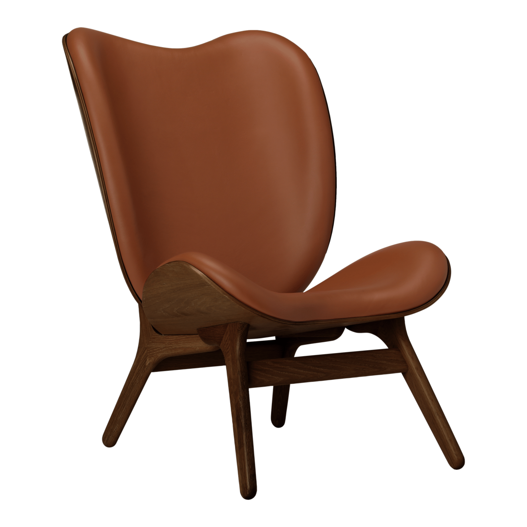 Umage A Conversation Piece loungestol, høj - Dark Oak / Cognac