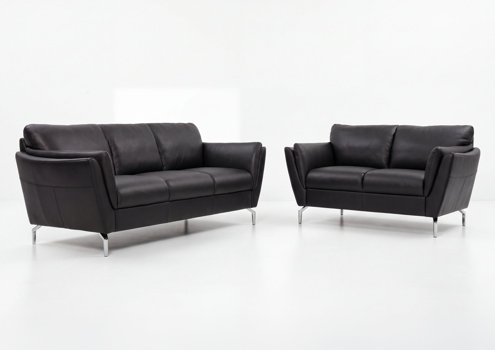 BD Santana sofasæt 3+2 pers. – sort læder – billede 1