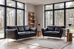 BD Santana sofasæt 3+2 pers. – sort læder – billede 2